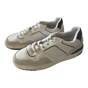 Mango Men’s Leather Sneakers Size 8 Beige Cream Suede Contrast